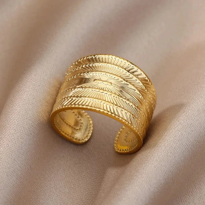 316L Stainless Steel Rings for Women Gold Color Never Fade Luxury