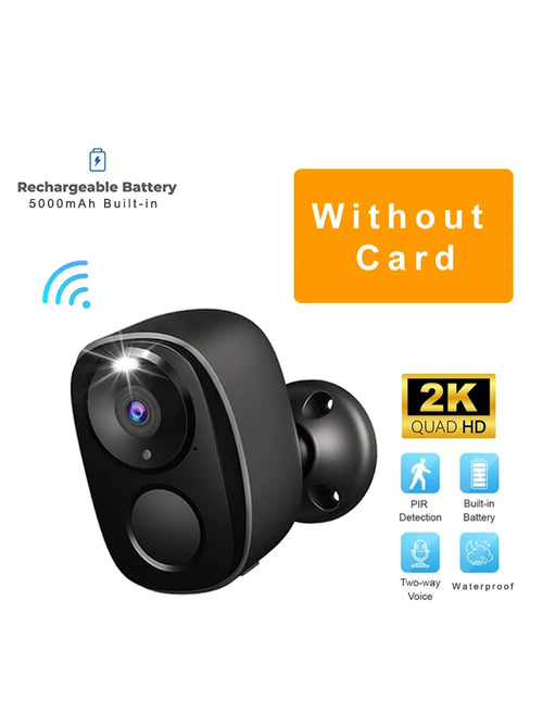Security Cameras Wireless Outdoor, 2K Battery Powered WiFi Camera AI