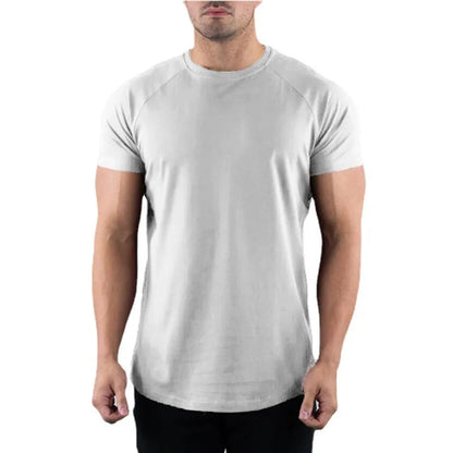 Mens Slim Fit Sports Short Sleeve T-shirt European and American Summer