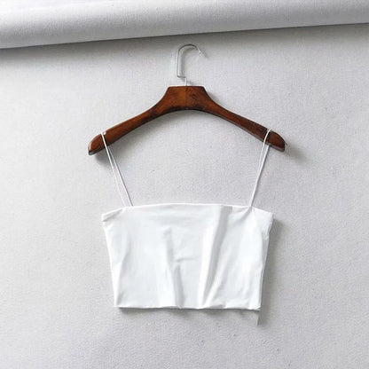 2022 Summer Women's Crop Top Sexy Elastic Cotton Camis sleeveless