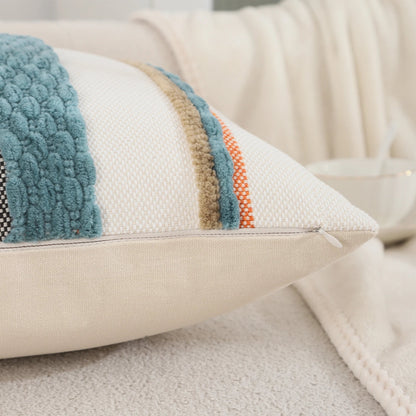 Boho Striped Chenille Throw Pillowcases Square