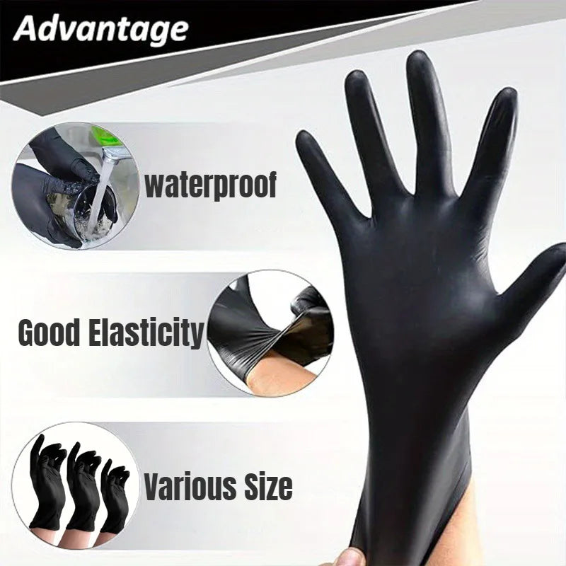 30/50/100PCS Black Nitrile Gloves Household Kitchen Bathroom Cleaning
