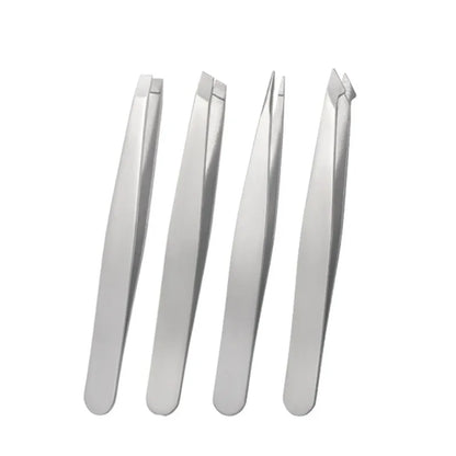 4Pcs Tweezers Set-Precision Eyebrow And Facial Hair Debris And