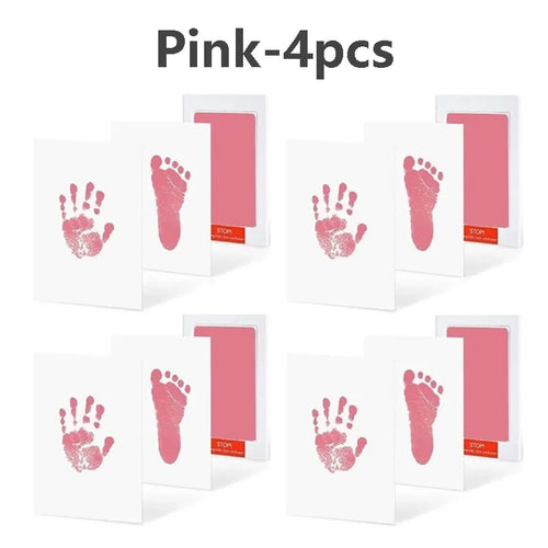 2/4pc Baby Handprint Footprints Ink Pads Safe Non-toxic No-Touch Skin