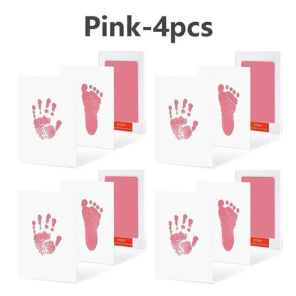 2/4pc Baby Handprint Footprints Ink Pads Safe Non-toxic No-Touch Skin