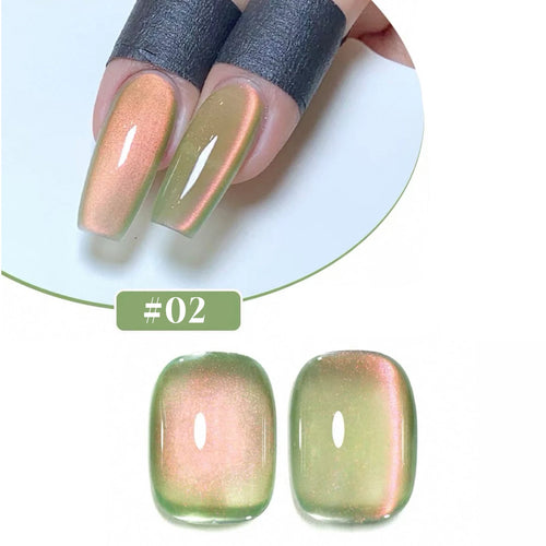 1/5PCS SS25 Cat Eye Gel Polish w/Glass Beads & Crystal, 5 Colors Salon