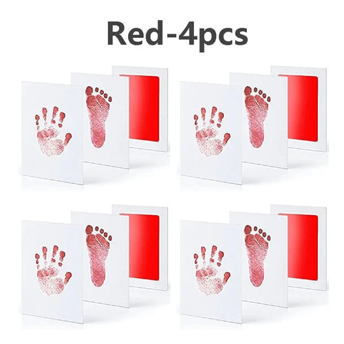 2/4pc Baby Handprint Footprints Ink Pads Safe Non-toxic No-Touch Skin