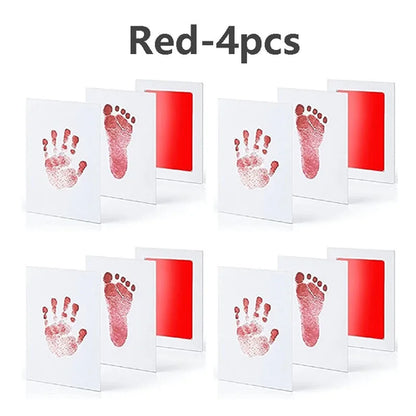 2/4pc Baby Handprint Footprints Ink Pads Safe Non-toxic No-Touch Skin