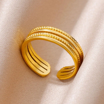316L Stainless Steel Rings for Women Gold Color Never Fade Luxury