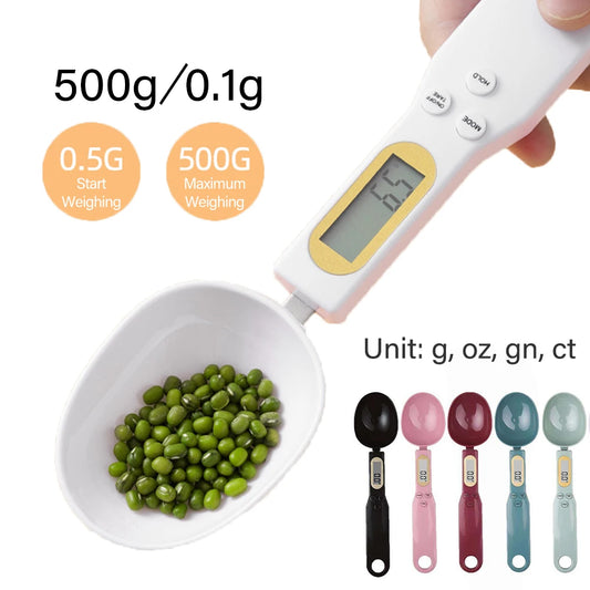 500g/0.1g Weight Measuring Spoon Portable LCD Digital Kitchen Scale