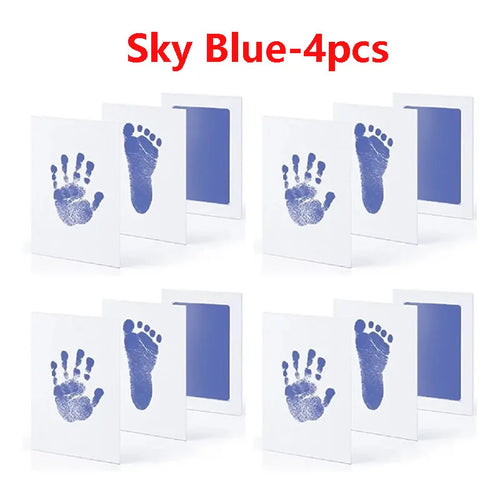 2/4pc Baby Handprint Footprints Ink Pads Safe Non-toxic No-Touch Skin