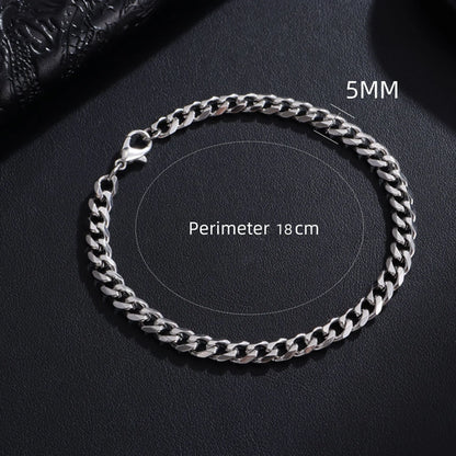 New Trendy Cuban Chain Men Bracelet Classic Stainless Steel 3/5/7/9mm