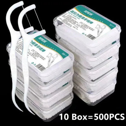 1/2/3/5/10 Box Portable Disposable Dental Floss Plastic Toothpick