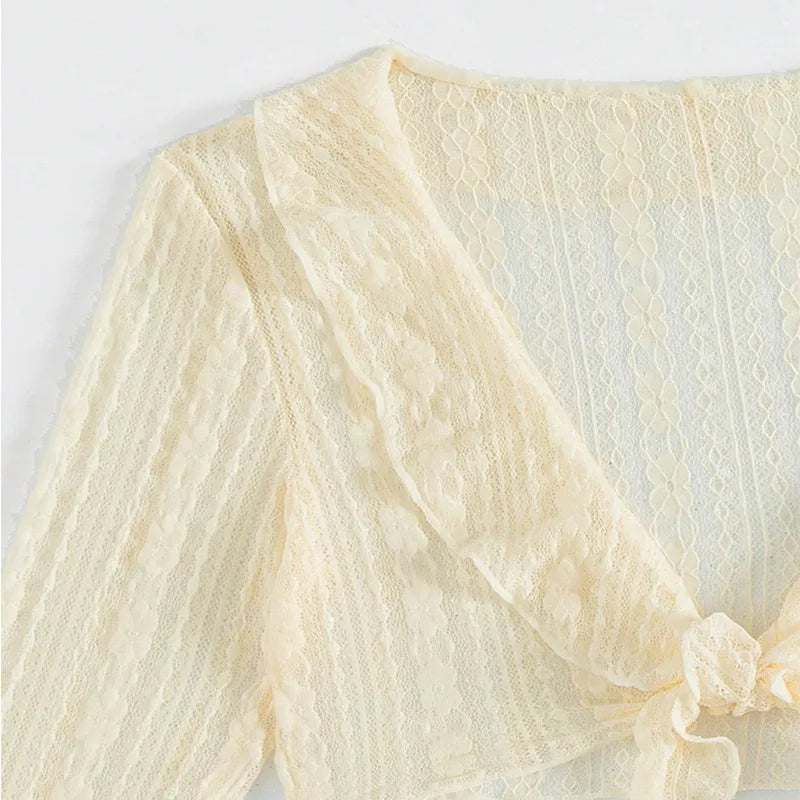 2025 Sexy Four-piece Bathing Wear Long-sleeve Cover-up Swimwear Summer