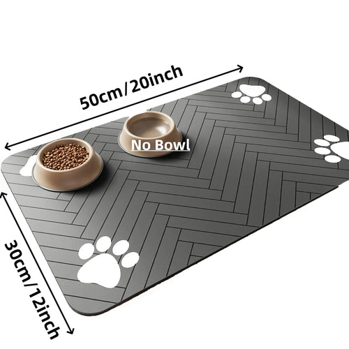 Absorbent Pet Feeding Mat, Waterproof Placemat for Dog & Cat Food &