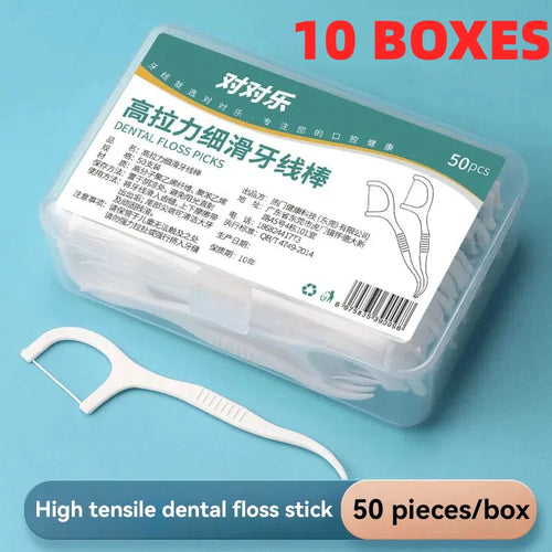1/2/3/5/10 Box Portable Disposable Dental Floss Plastic Toothpick