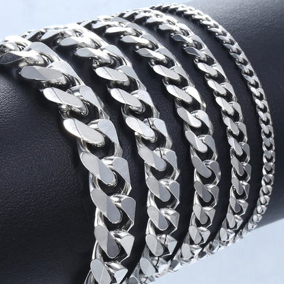 New Trendy Cuban Chain Men Bracelet Classic Stainless Steel 3/5/7/9mm