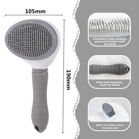 Pet Comb Automatic Hair Removal Comb Stainless Steel Needle Comb Cat