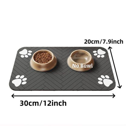 Absorbent Pet Feeding Mat, Waterproof Placemat for Dog & Cat Food &