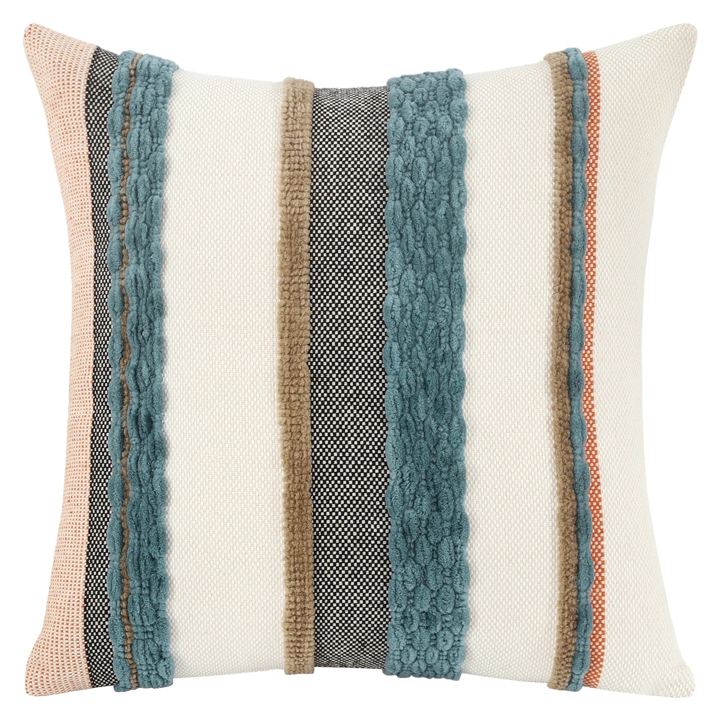 Boho Striped Chenille Throw Pillowcases Square