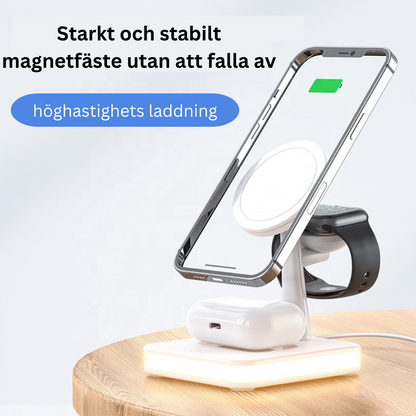 4 i 1 magnetisk trådlös laddstation 30W pd-adapter ingår! iPhone