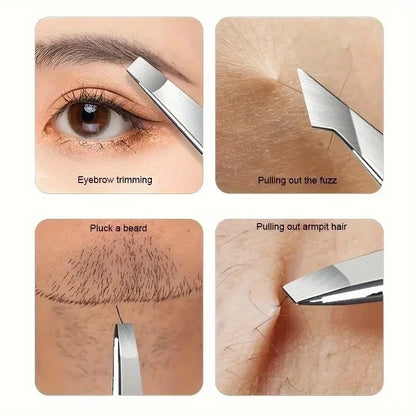 4Pcs Tweezers Set-Precision Eyebrow And Facial Hair Debris And