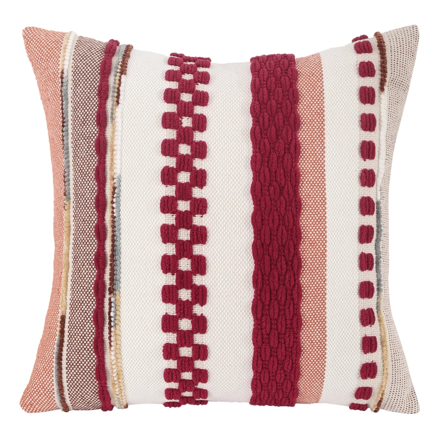 Boho Striped Chenille Throw Pillowcases Square