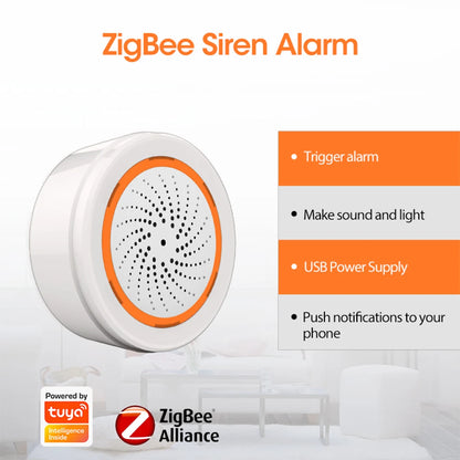 Coolcam Tuya Zigbee Smart Siren Alarm For Home Security with Strobe