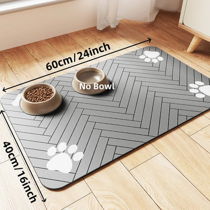 Absorbent Pet Feeding Mat, Waterproof Placemat for Dog & Cat Food &