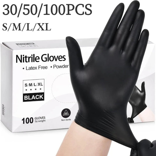 30/50/100PCS Black Nitrile Gloves Household Kitchen Bathroom Cleaning