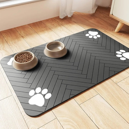 Absorbent Pet Feeding Mat, Waterproof Placemat for Dog & Cat Food &