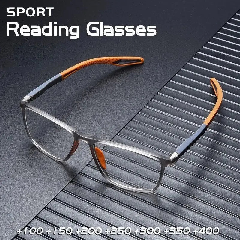 Fashion TR90 Reading Glasses for Men Spring Leg Sports Presbyopia