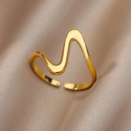 316L Stainless Steel Rings for Women Gold Color Never Fade Luxury