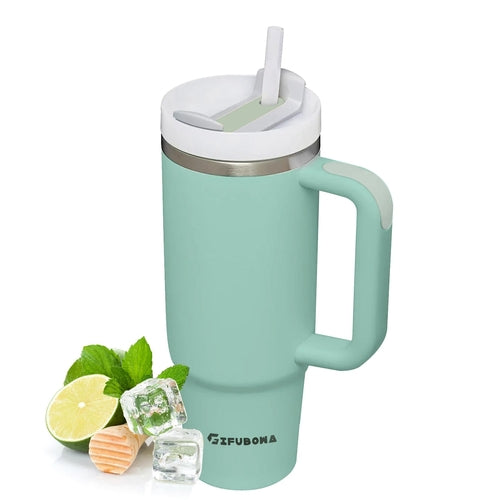 1200ml Stainless Steel Insulated Straw Water Bottle Thermal Coffee Car