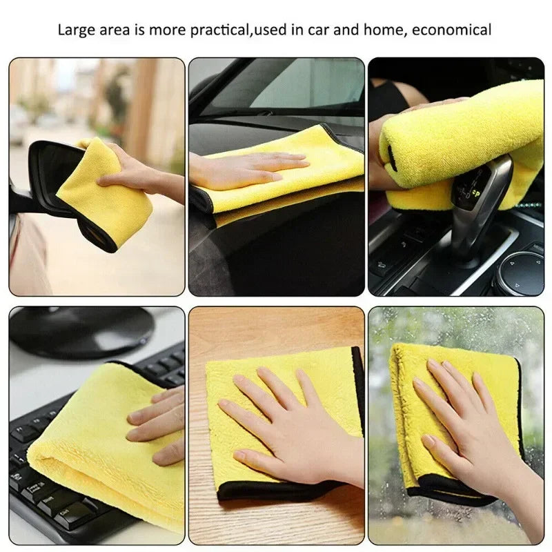 Car Wash Towel Absorbent Coral Fleece Car Towel High-density Dual