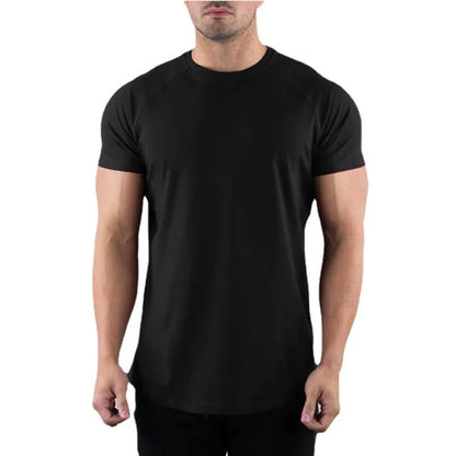 Mens Slim Fit Sports Short Sleeve T-shirt European and American Summer