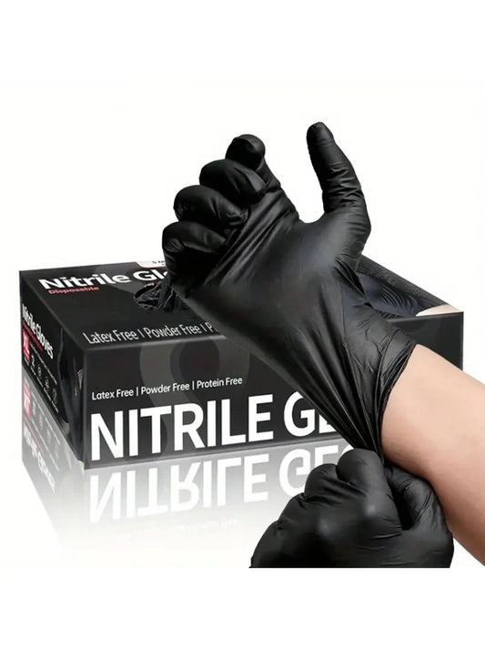 100/50/20PCS Black Nitrile Gloves Disposable Thick Powder Free