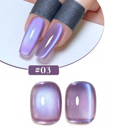 1/5PCS SS25 Cat Eye Gel Polish w/Glass Beads & Crystal, 5 Colors Salon