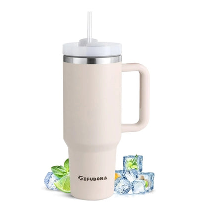 1200ml Stainless Steel Insulated Straw Water Bottle Thermal Coffee Car