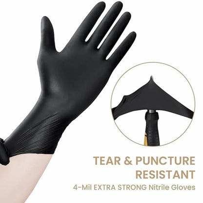 100/50/20PCS Black Nitrile Gloves Disposable Thick Powder Free