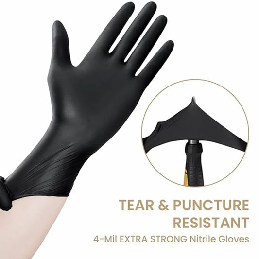 100/50/20PCS Black Nitrile Gloves Disposable Thick Powder Free