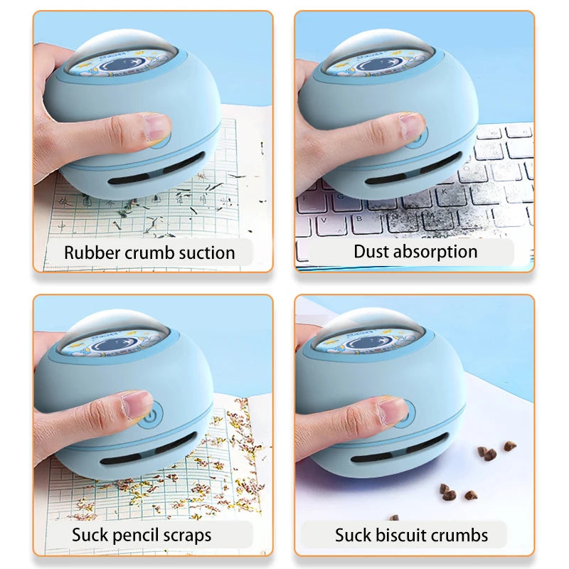 ﻿ Mini Desktop Vacuum Cleaner Portable Student Use Eraser Paper Pencil
