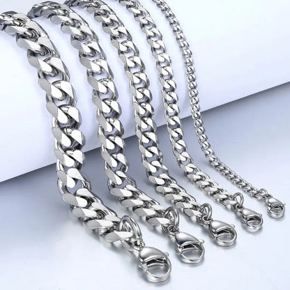 New Trendy Cuban Chain Men Bracelet Classic Stainless Steel 3/5/7/9mm