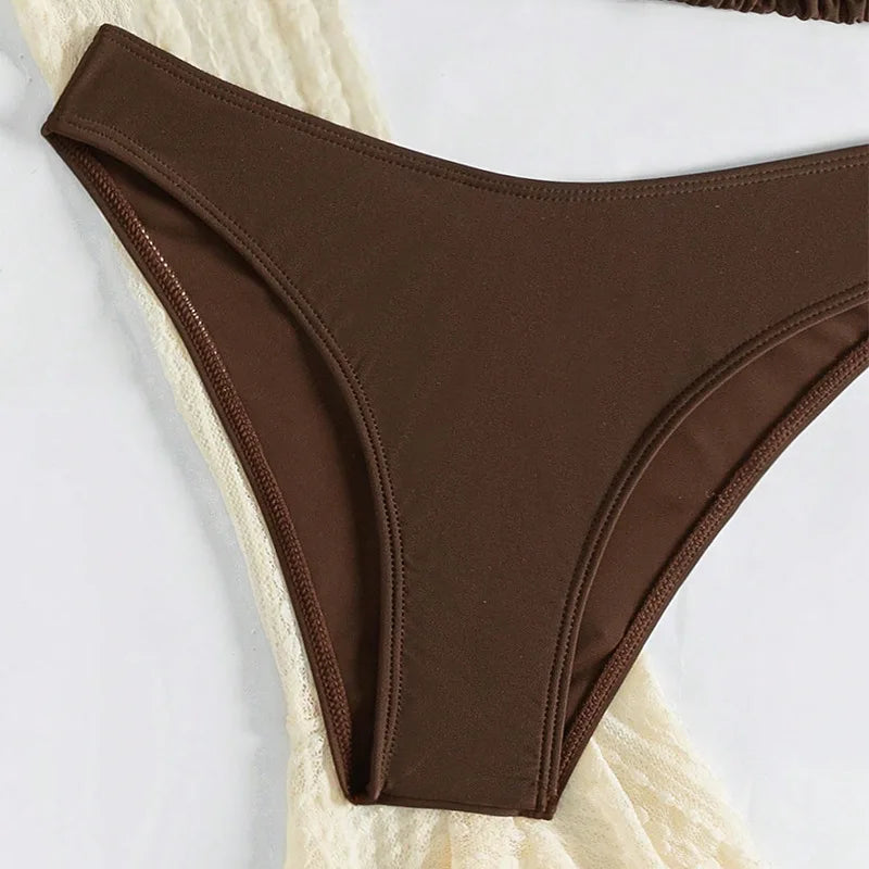 2025 Sexy Four-piece Bathing Wear Long-sleeve Cover-up Swimwear Summer