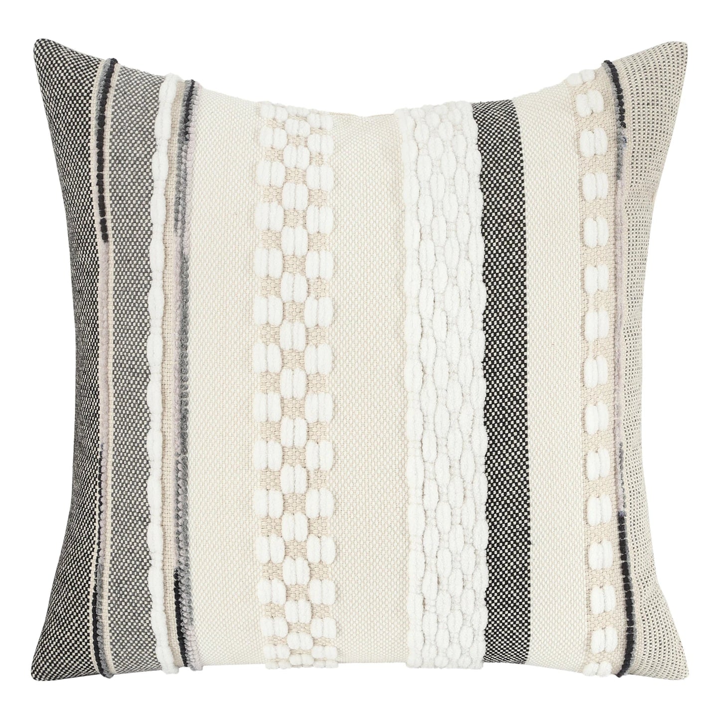 Boho Striped Chenille Throw Pillowcases Square