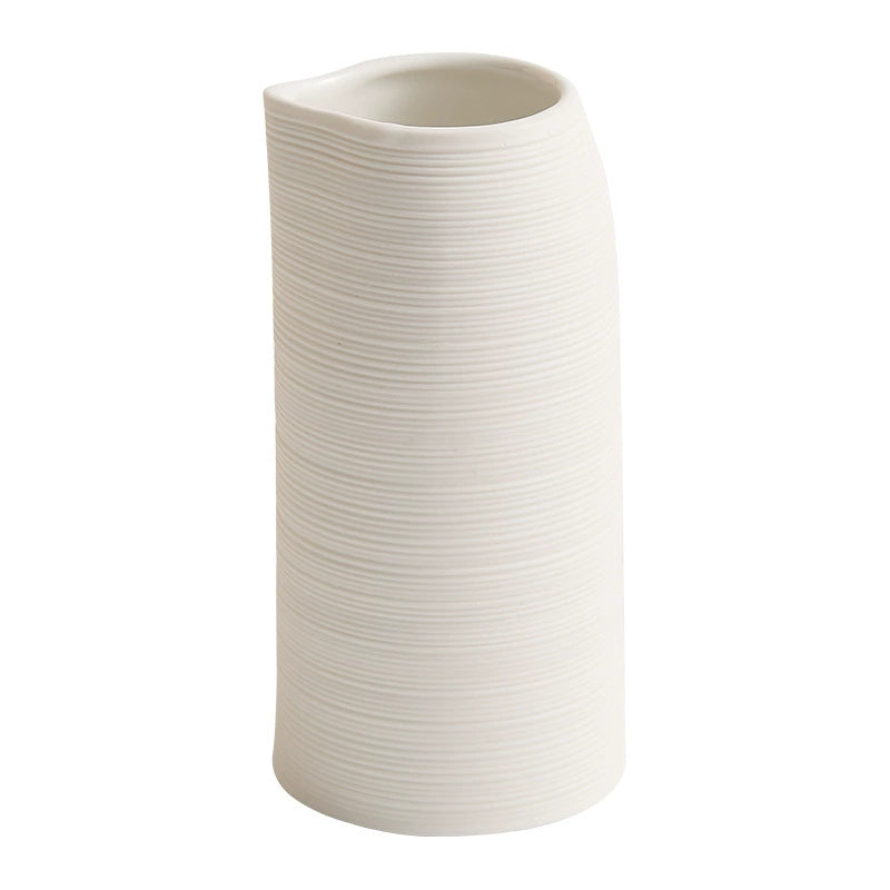 Minimalist Textured Ceramic Cup – 245ml White Modern Drinkware