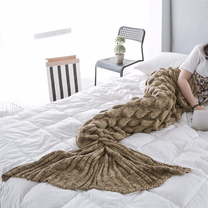 Soft Knitted Mermaid Tail Blanket Crochet Handmade