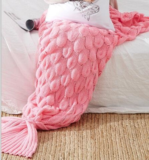 Soft Knitted Mermaid Tail Blanket Crochet Handmade