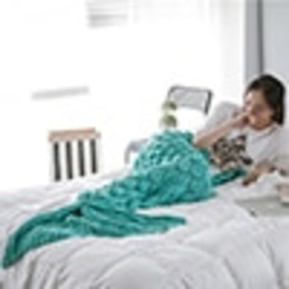 Soft Knitted Mermaid Tail Blanket Crochet Handmade