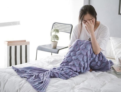 Soft Knitted Mermaid Tail Blanket Crochet Handmade